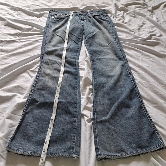 🔴3/$15 7 for all mankind | Womens light blue distressed boot cut jean 26 - Picture 12 of 16